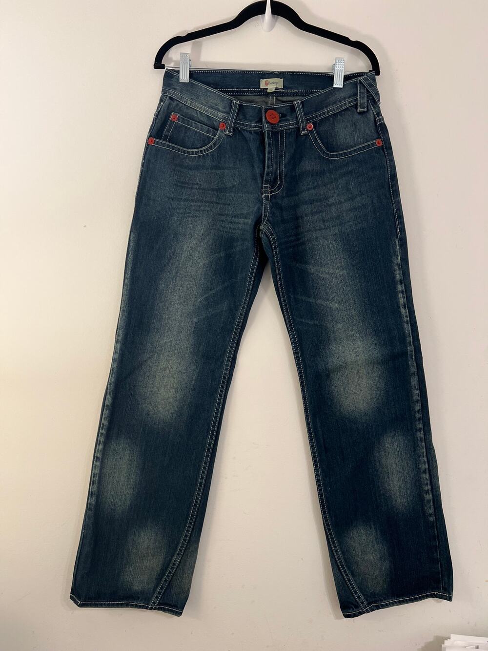 Olsenboye London Jeans NWOT 100% Cotton No Stretch Y2K Union Jack Flag Straight